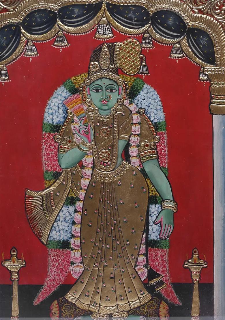 Goddess Meenakshi Tanjore Painting