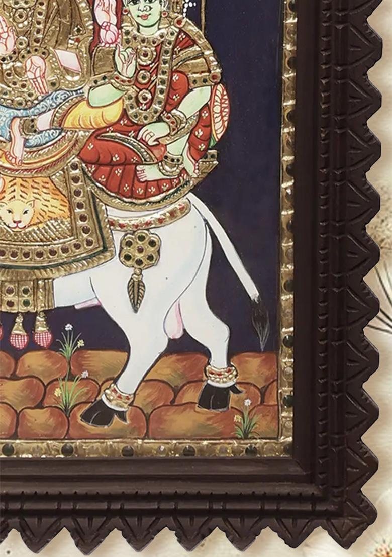 Shiva Parvati Seated On Nandi