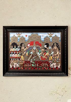 Sri Rama Darbar Tanjore Painting 24K Gold