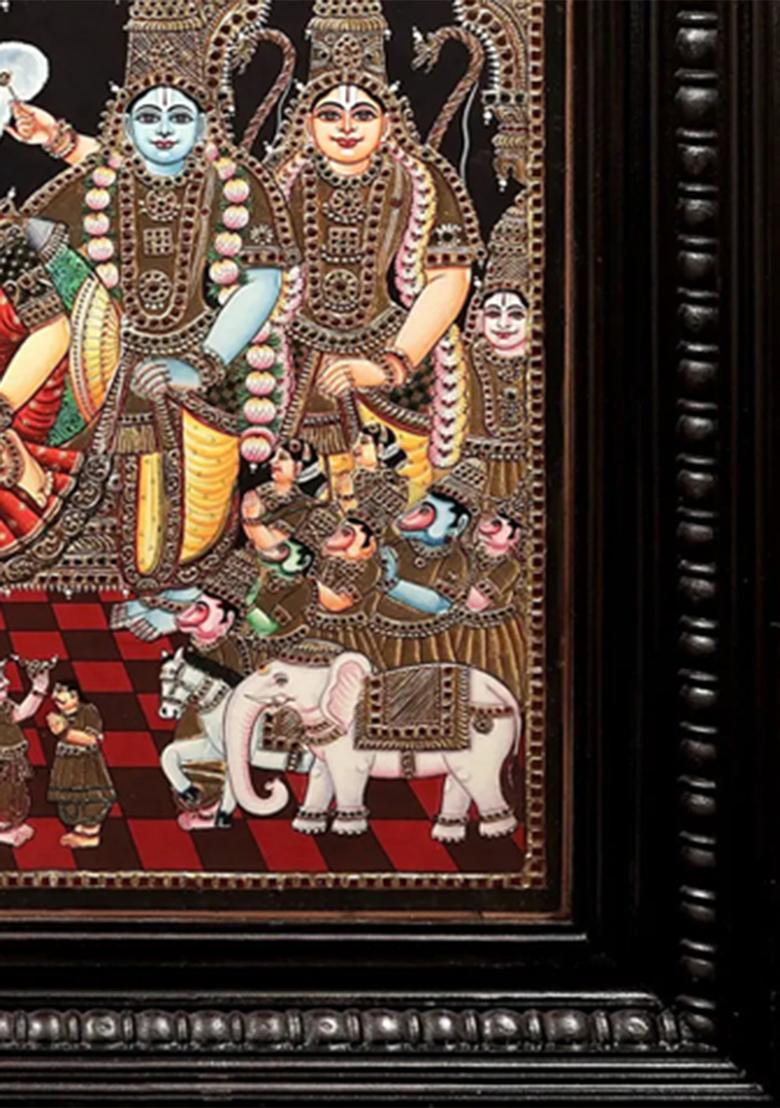 Sri Rama Darbar Tanjore Painting 24K Gold