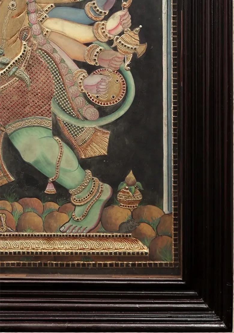 Five-Faced Hanuman Tanjore Painting