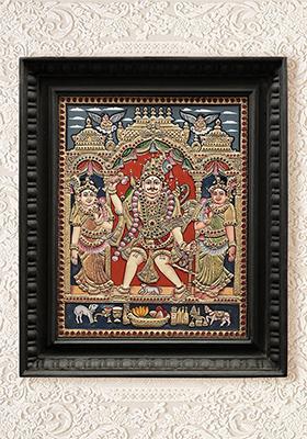 Lord Bhairava Tanjore Painting