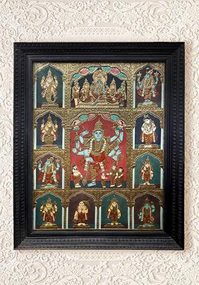 Magnificent Dashavatara Tanjore Painting
