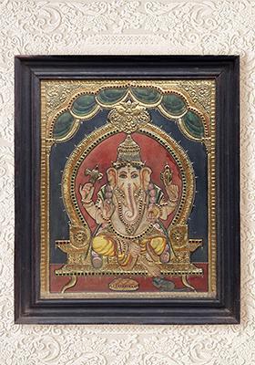 Sacred Lord Ganesha Seated On A Throne
