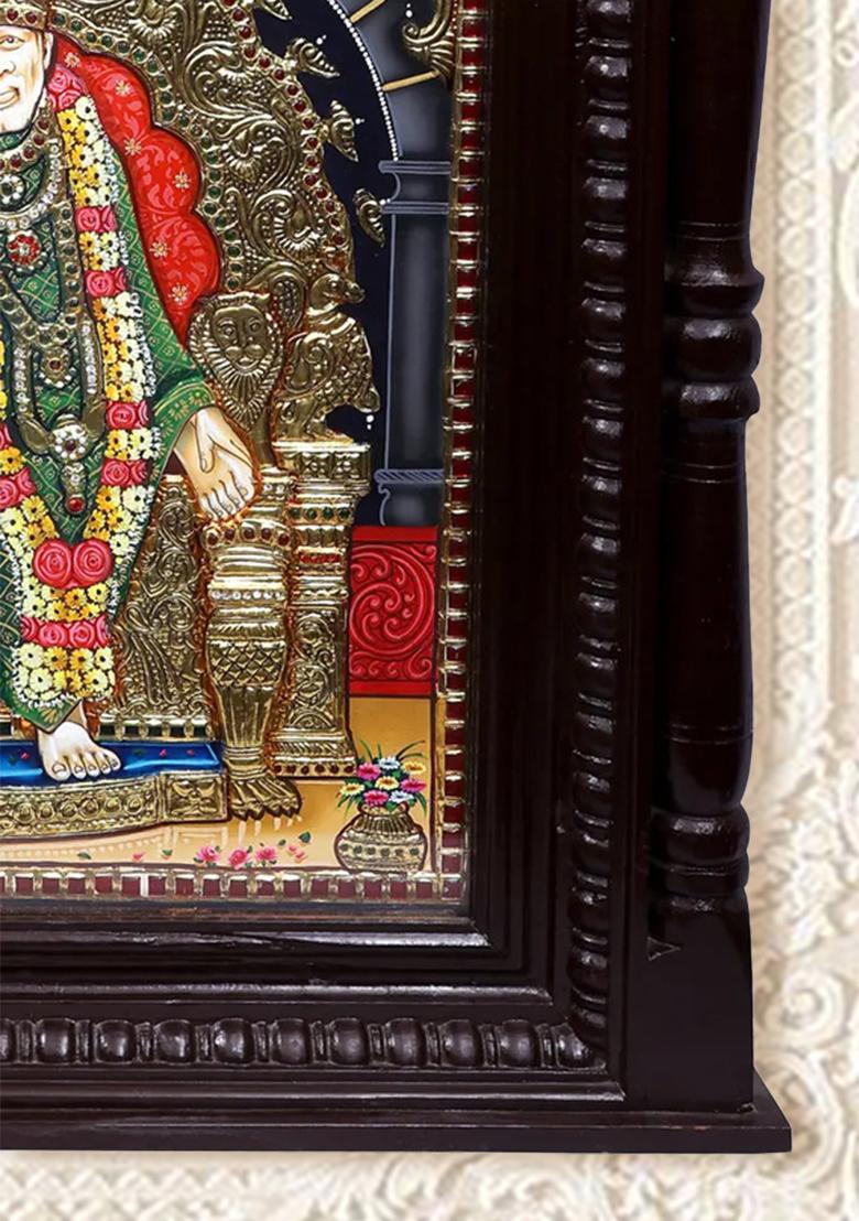 Shirdi Sai Baba Tanjore Painting 24K Gold
