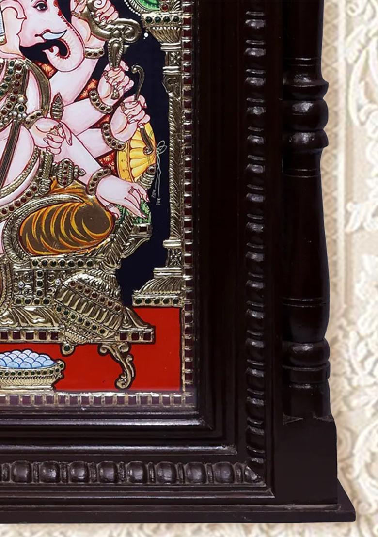 Panchamukhi Ganesha Tanjore Painting 24K Gold