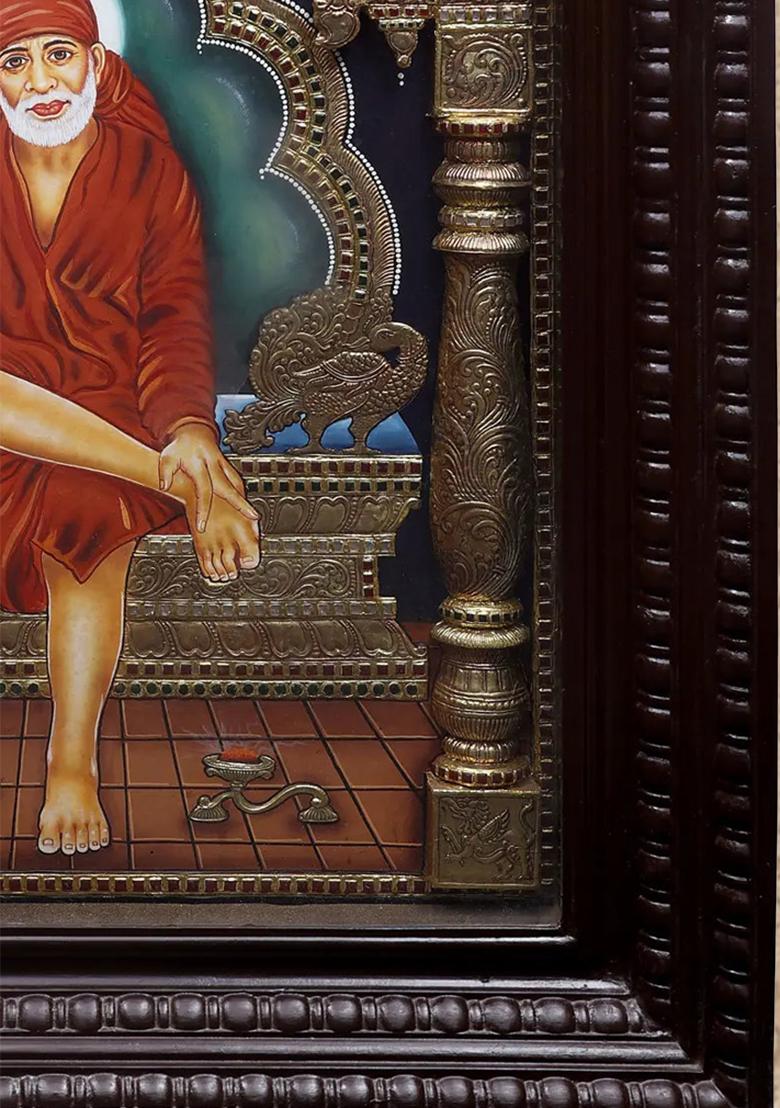Shirdi Sai Baba Tanjore Painting 24K Gold