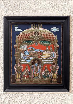 Shree Ranganatha Swamy Tanjore Painting 24K Gold
