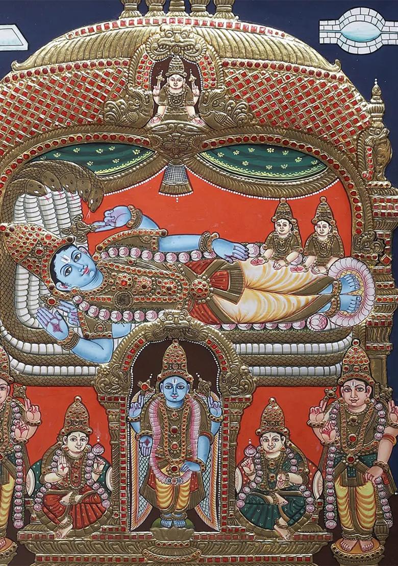 Shree Ranganatha Swamy Tanjore Painting 24K Gold