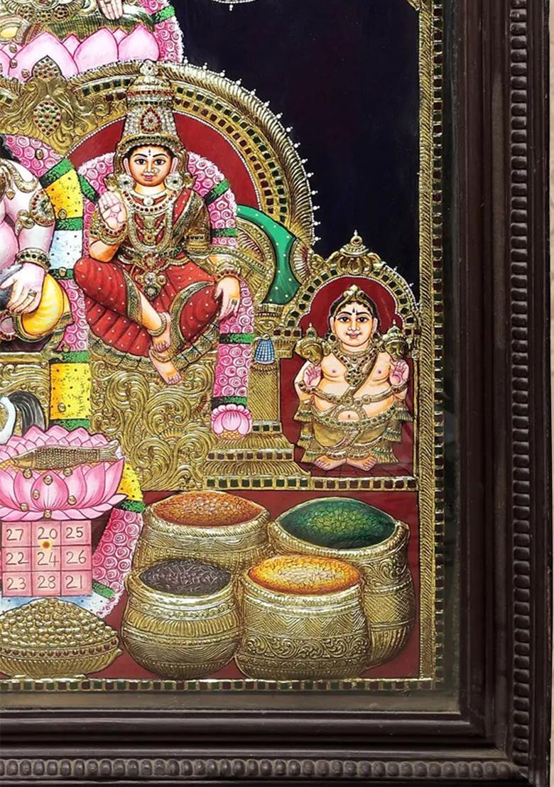 Kubera And Lakshmi Tanjore Painting