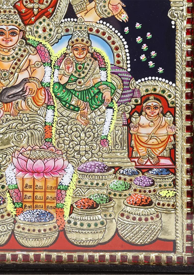 Kubera Lakshmi Tanjore Painting 24K Gold