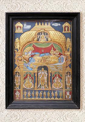 Shri Ranganatha Swamy Tanjore Painting 24K Gold