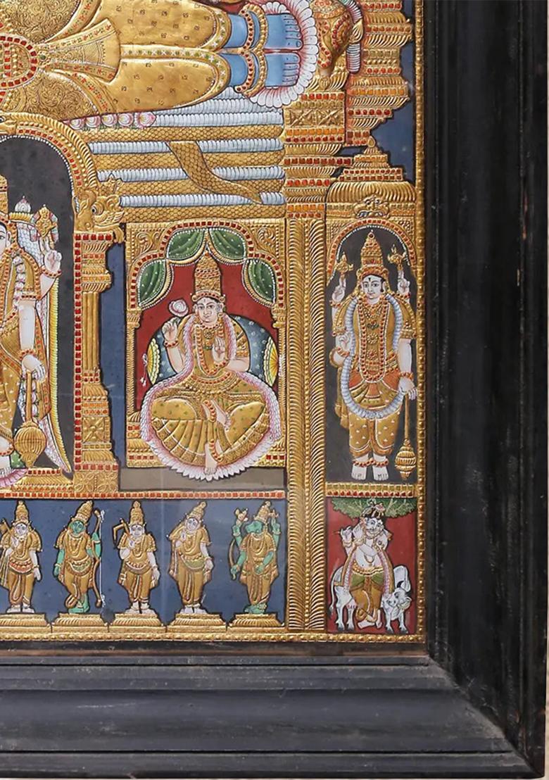 Shri Ranganatha Swamy Tanjore Painting 24K Gold