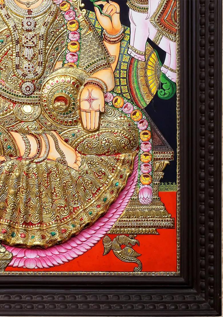 Devi Gajalakshmi Tanjore Painting 24K Gold
