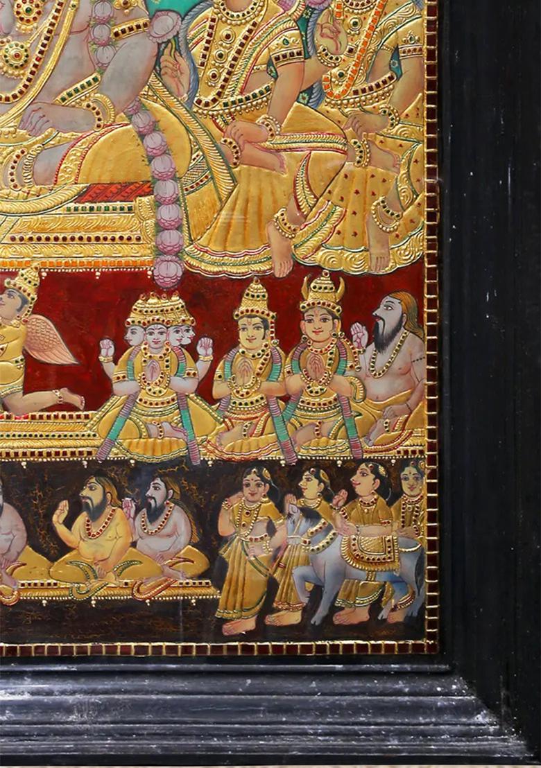 Darbar Krishna Tanjore Painting Royal 24K Gold