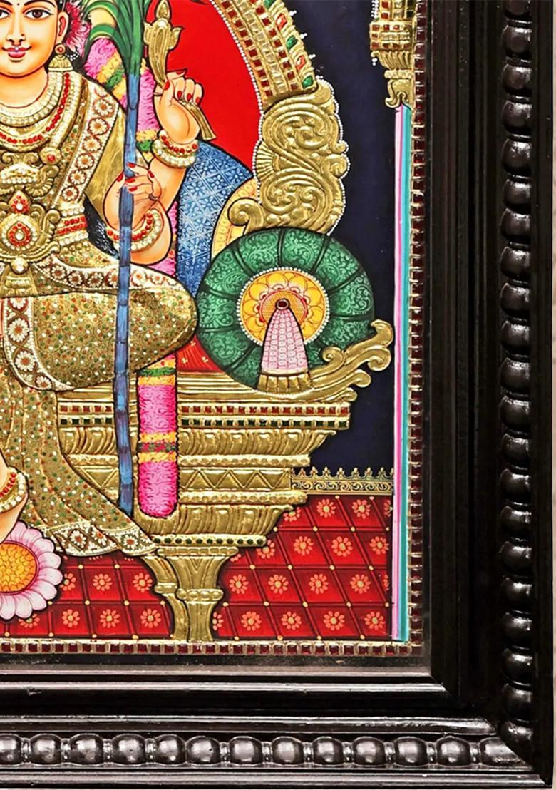 Large Goddess Rajarajeshwari Tanjore Painting Art With 24K Gold