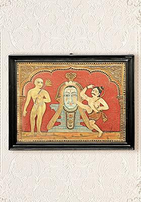 Large Bhakta Kannappa Tanjore Painting