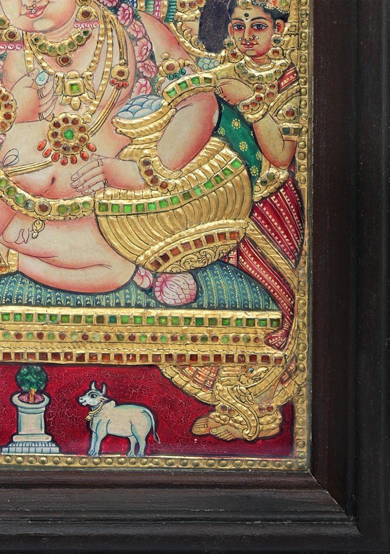 Navaneeta Krishna Tanjore Painting Art With 24K Gold