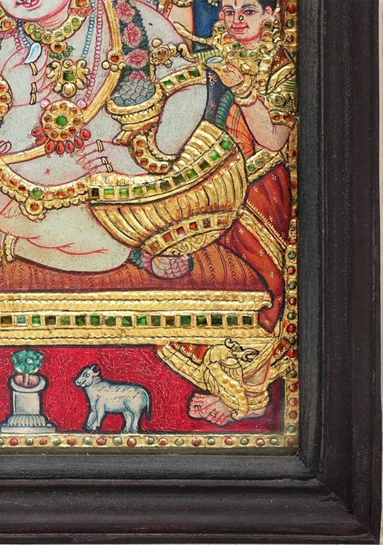 Navaneeta Krishna Tanjore Painting Artwork With 24K Gold