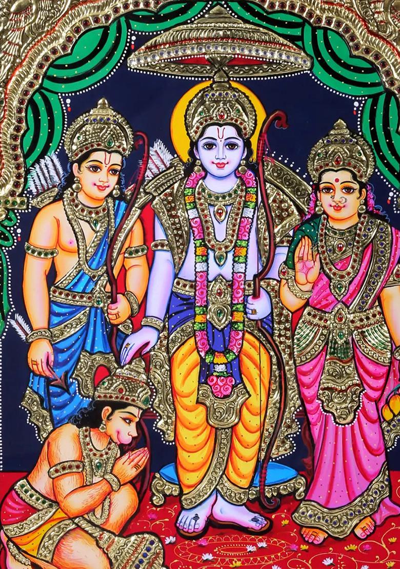 Ram Darbar Tanjore Painting Art With 24K Gold