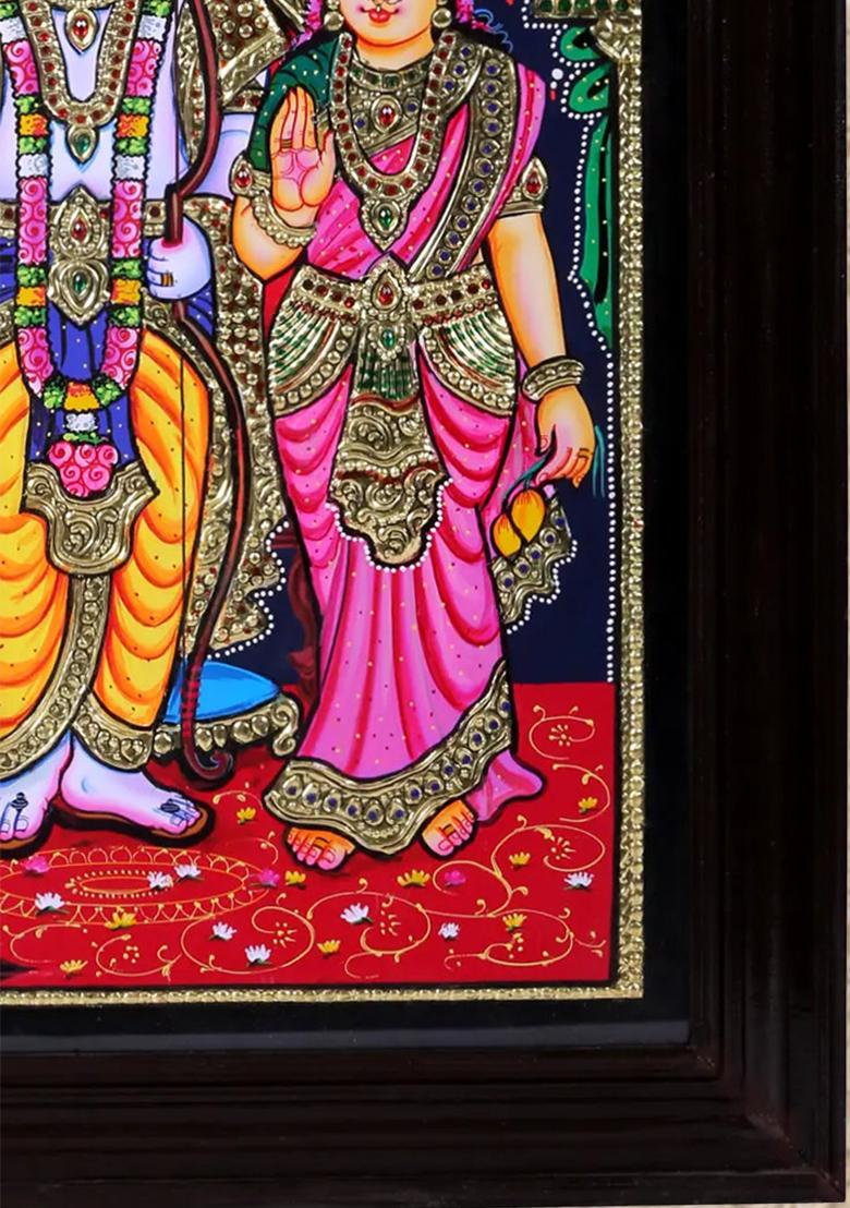 Ram Darbar Tanjore Painting Art With 24K Gold