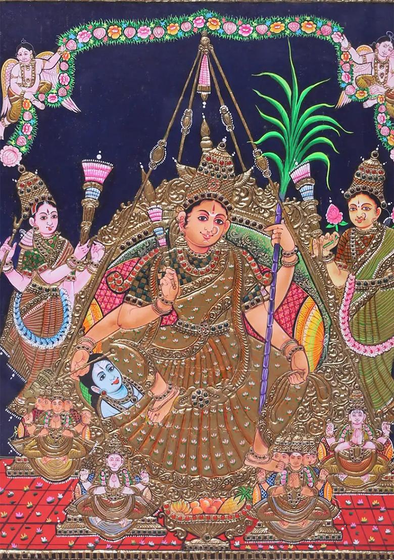 Goddess Rajarajeshwari Tanjore Painting