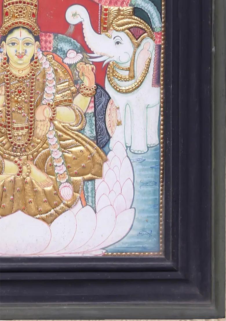 Padmasana Gajalakshmi Tanjore Painting