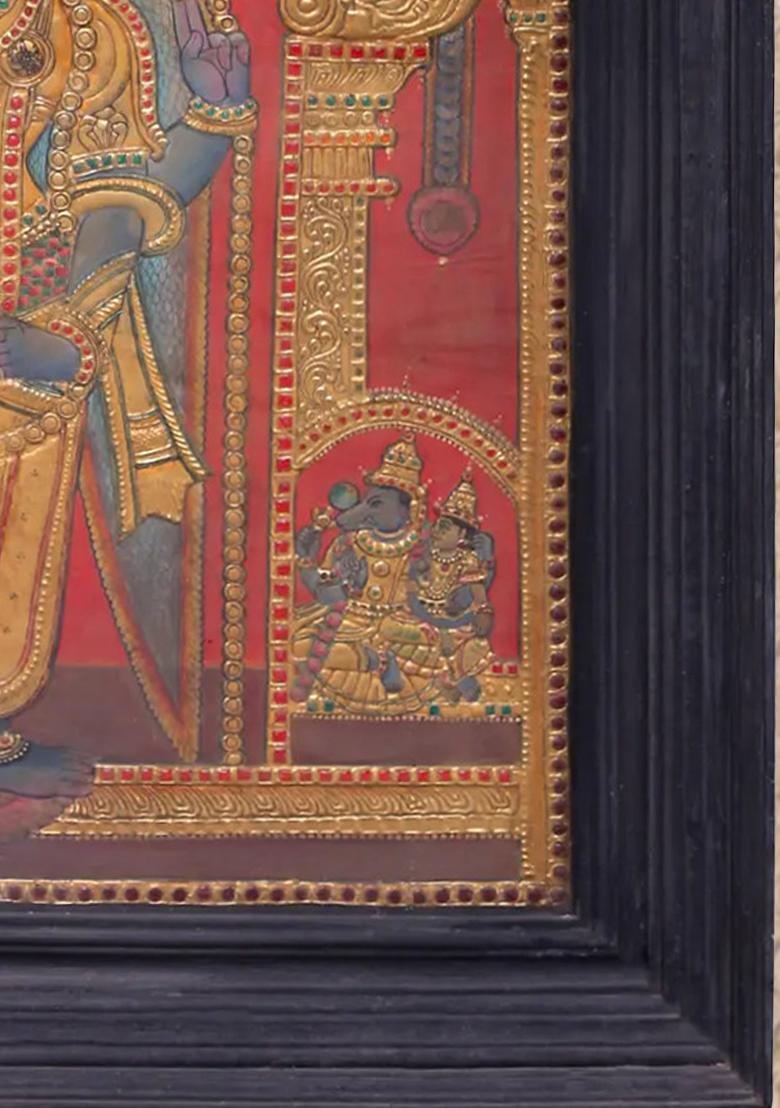 Large Standing Lord Vishnu Tanjore Painting