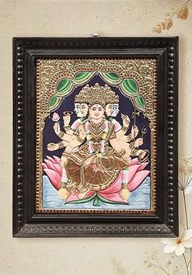 Goddess Gayatri Devi Tanjore Painting