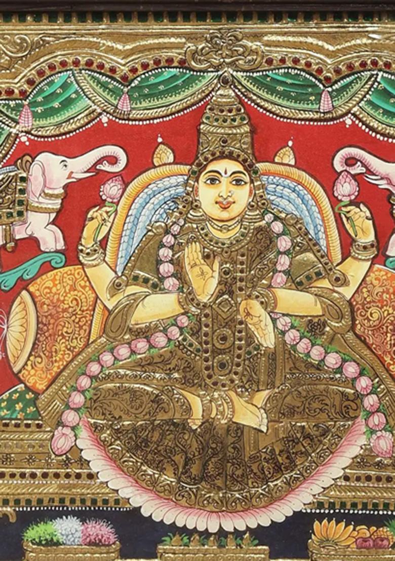 Gajalakshmi Tanjore Painting