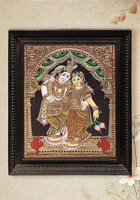 Radha Krishna Tanjore Painting 24K Gold