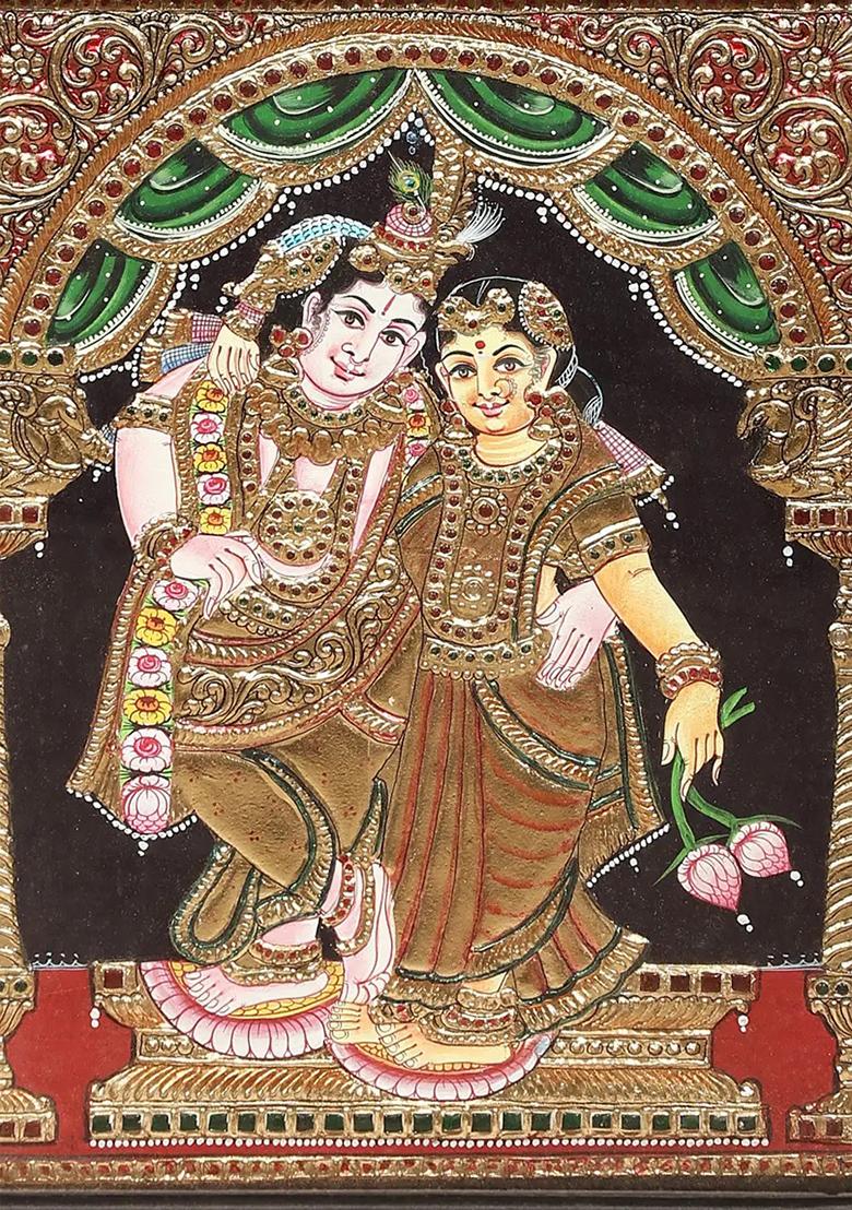 Radha Krishna Tanjore Painting 24K Gold