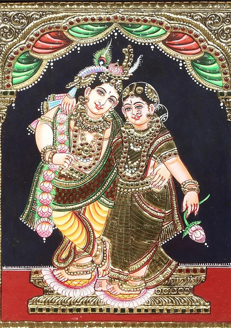 Radha Krishna Tanjore Painting 24K Gold