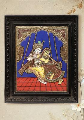 Radha Krishna Tanjore Painting 24K Gold
