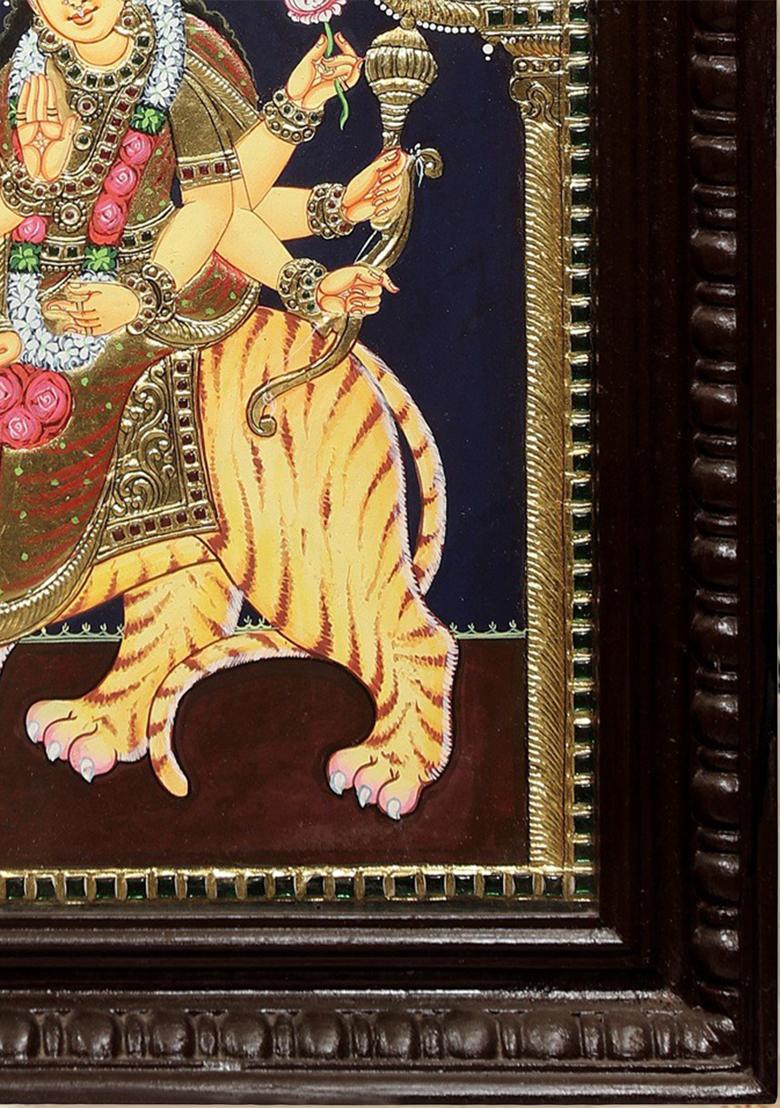 Ashtabhuja Goddess Durga Tanjore Painting