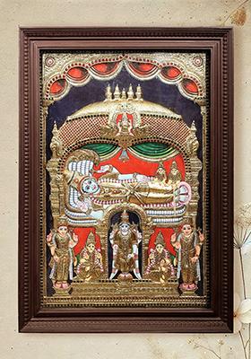 Grand Shree Ranganatha Swamy Tanjore Painting