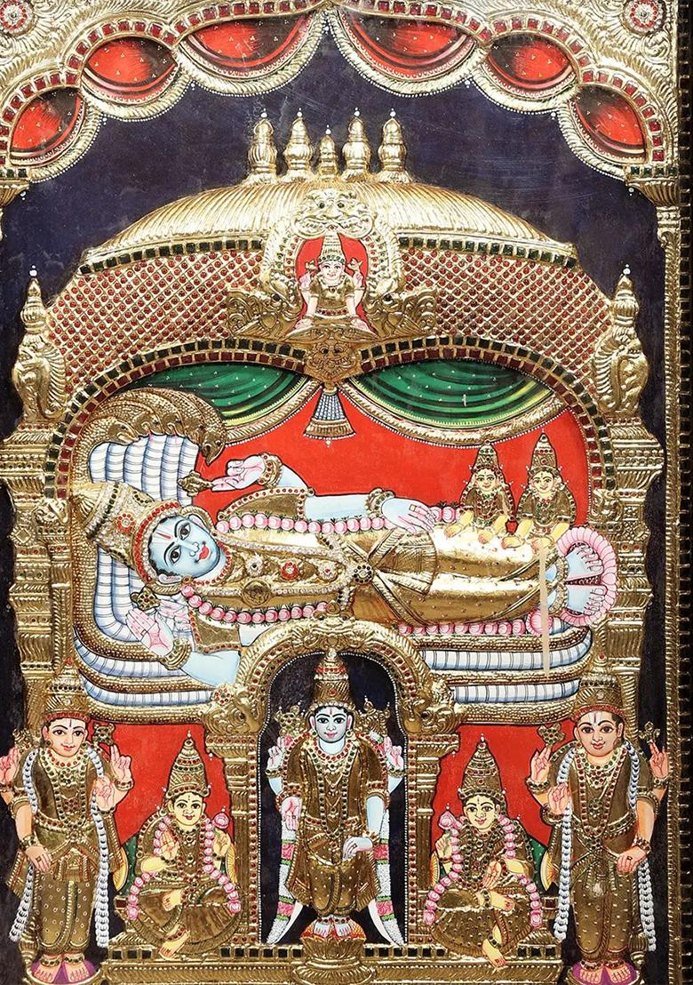 Grand Shree Ranganatha Swamy Tanjore Painting