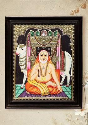 Divine Raghavendra Swamy Tanjore Painting