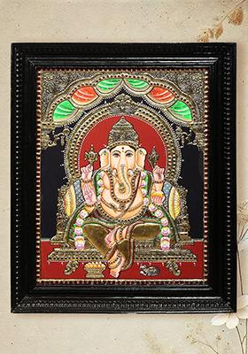 Graceful Radha Krishna Tanjore Painting