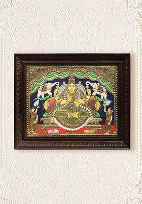 Graceful Gajalakshmi Tanjore Painting