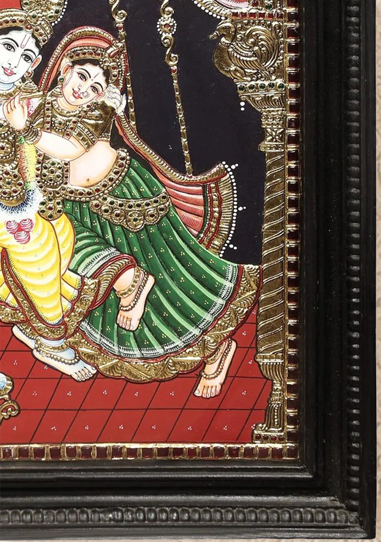 Enchanting Radha Krishna Tanjore Painting