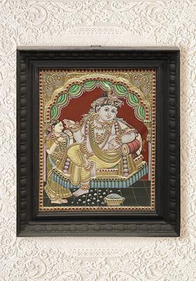 Majestic Vithoba Krishna Tanjore Painting