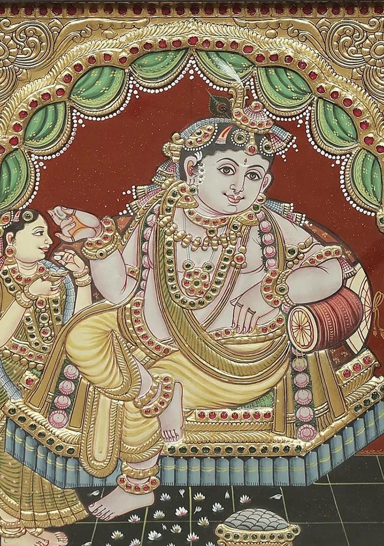 Majestic Vithoba Krishna Tanjore Painting