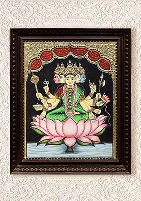 Goddess Gayatri Devi Tanjore Painting