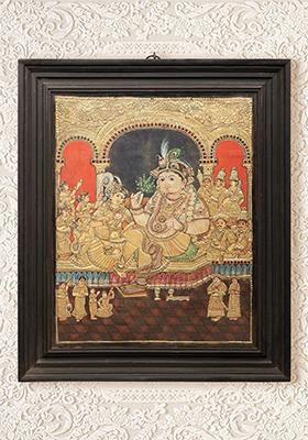 Royal Elegance Darbar Krishna Tanjore Painting