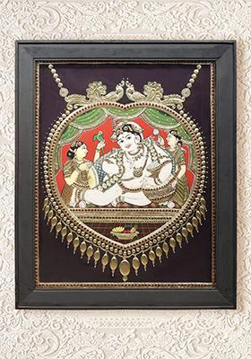 Divine Innocence Butter Krishna Tanjore Painting