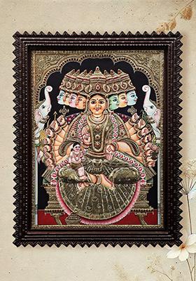 Divine Opulence Ashtabhuja Gajalakshmi Tanjore Painting