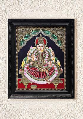 Goddess Lakshmi Tanjore Painting 24K Gold