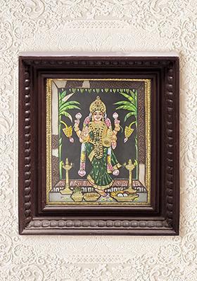 Goddess Lakshmi Tanjore Painting 24K Gold