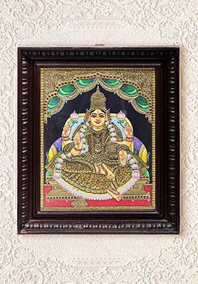 Goddess Lakshmi Tanjore Painting 24K Gold